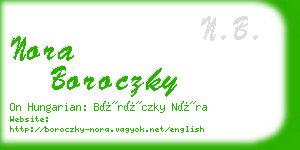 nora boroczky business card